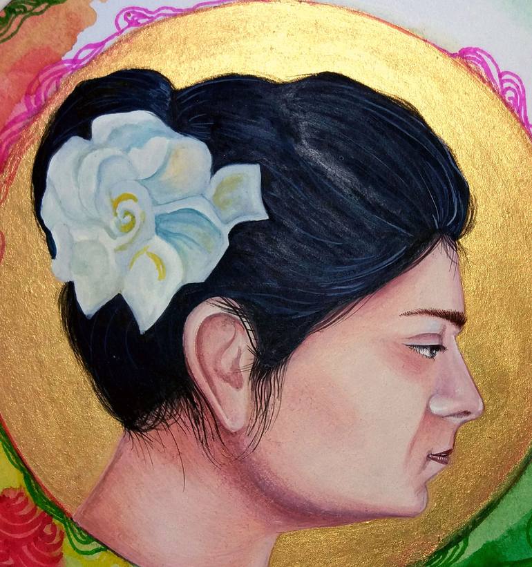 Original Conceptual Floral Painting by Shumaila Islam
