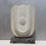 This original solid white limestone sculpture on solid granite pedestal is one of the latest artworks of the talented Bulgarian contemporary artist Ognyan Hristov, deeply inspired by neoclassicism, art deco and modernism. It's one extraordinary limestone masterpiece and exquisite modern home indoor/outdoor décor.