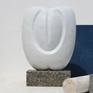 This original solid marble sculpture on granite pedestal is one of the latest artworks of the talented Bulgarian contemporary artist Ognyan Hristov, deeply inspired by postmodernism, art deco and neoclassicism. It recreates the nascent new beginning. It's extraordinary white marble masterpiece and exquisite modern home décor.