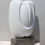 This original solid marble sculpture on granite pedestal is one of the latest artworks of the talented Bulgarian contemporary artist Ognyan Hristov, deeply inspired by postmodernism, art deco and neoclassicism. It recreates the nascent new beginning. It's extraordinary white marble masterpiece and exquisite modern home décor.
