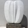 This original solid marble sculpture on granite pedestal is one of the latest artworks of the talented Bulgarian contemporary artist Ognyan Hristov, deeply inspired by postmodernism, art deco and neoclassicism. It recreates the nascent new beginning. It's extraordinary white marble masterpiece and exquisite modern home décor.
