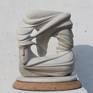 This original limestone sculpture on ceramic pedestal is one of the latest artworks of the skillful Bulgarian contemporary professional artist Ognyan Hristov, deeply inspired by postmodernism, neoclassicism and cubism. It expresses the artist's concept about the Air. An incessant game between winds passing into each other, constantly changing fleeting manifestations of the eternally existings, expressed by the element of Air. It is one extraordinary sculptural masterpiece and exquisite modern home décor.
