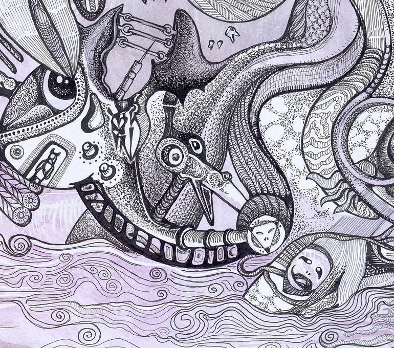 Original Illustration Abstract Drawing by Vanni Venturini