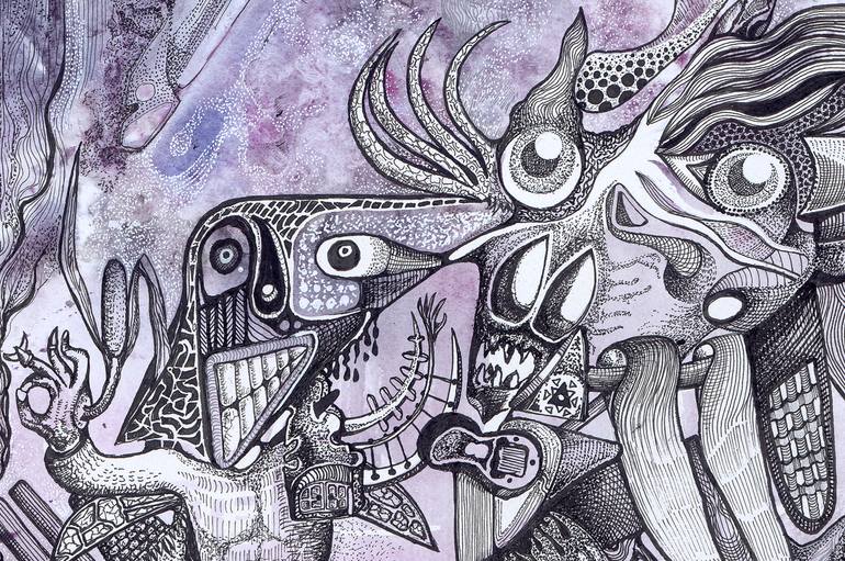Original Illustration Abstract Drawing by Vanni Venturini