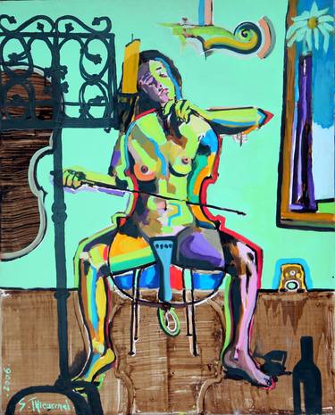 Original Figurative Nude Painting by Sylvain Thieurmel