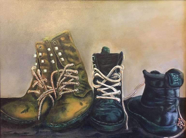 painting of boots