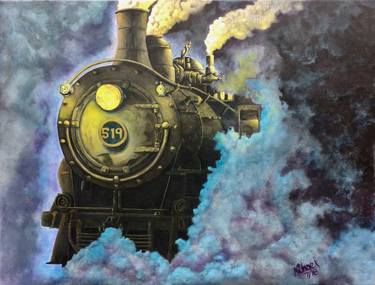 Print of Realism Train Paintings by Michael Arnold