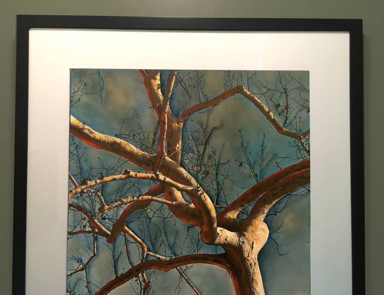 Original Expressionism Tree Painting by Katina Desmond