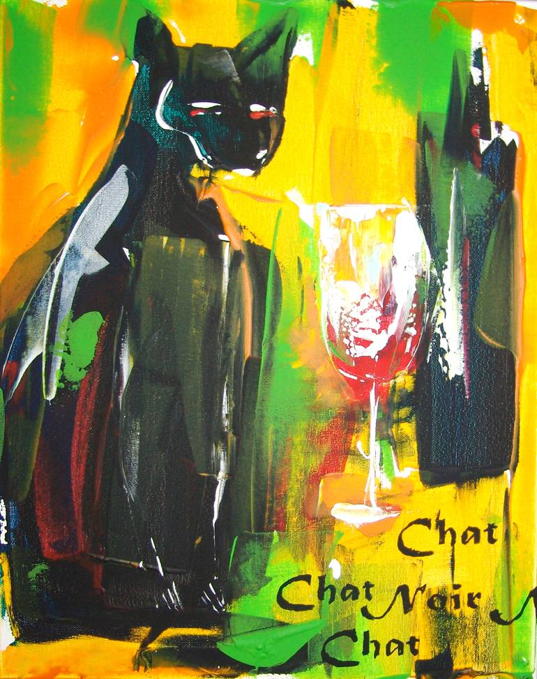 Chat Noir Painting By Jolanta Jo Saatchi Art