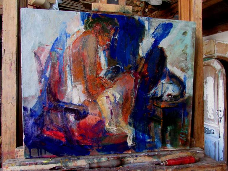 Original Modernism Women Painting by Nikolay Dudchenko