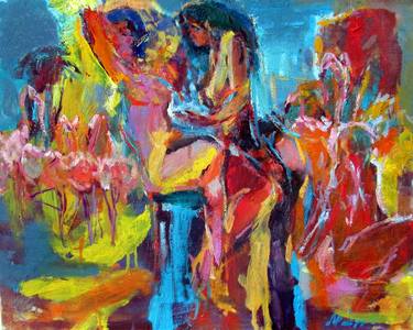 Print of Expressionism Erotic Paintings by Nikolay Dudchenko