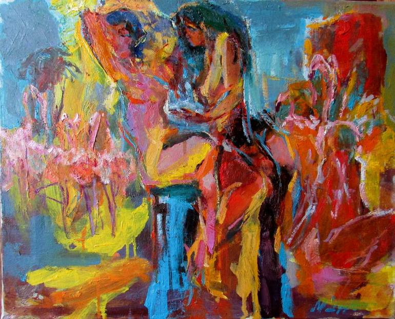 Original Expressionism Erotic Painting by Nikolay Dudchenko