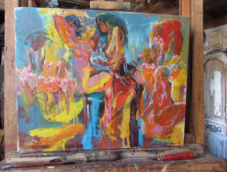 Original Expressionism Erotic Painting by Nikolay Dudchenko