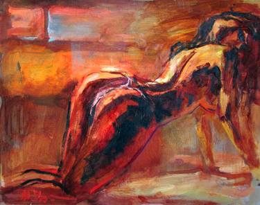 Print of Expressionism Erotic Paintings by Nikolay Dudchenko