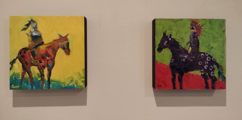 Original Abstract Men Painting by Francesco Loggi