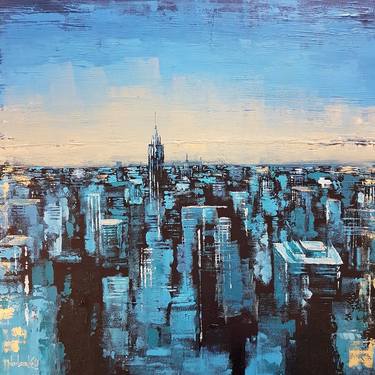 Original Abstract Expressionism Cities Paintings by Olga Mihailicenko