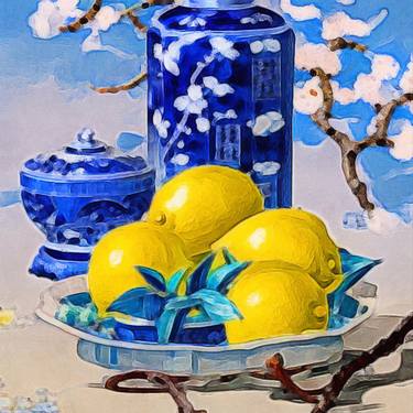 Lemons and chinoiserie jars thumb
