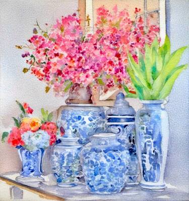 Original Fine Art Floral Paintings by Kath Sapeha