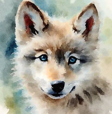 Portrait of a wolf cub thumb