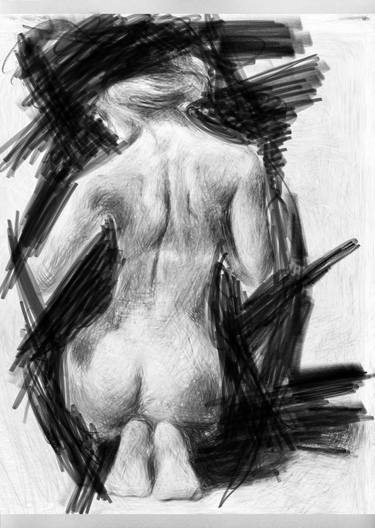 Original Expressionism Nude Drawings by Kath Sapeha