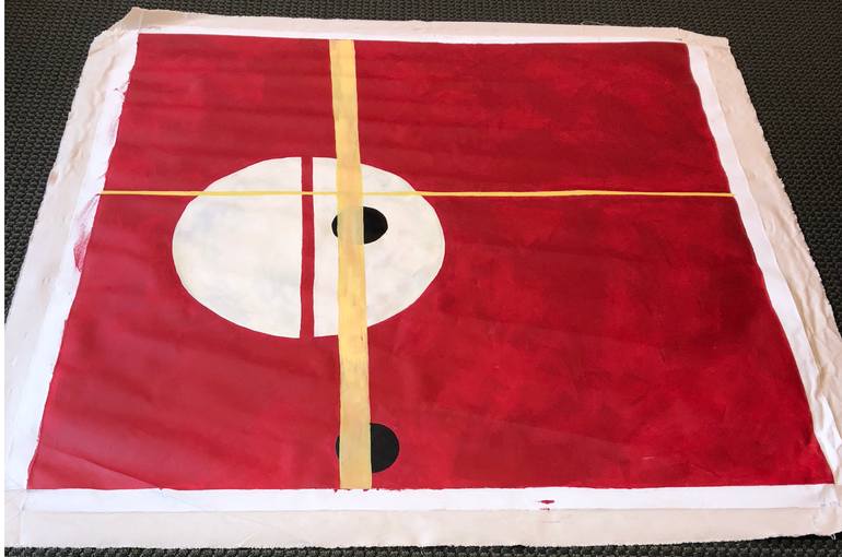Original Abstract Geometric Painting by Irfan Jan