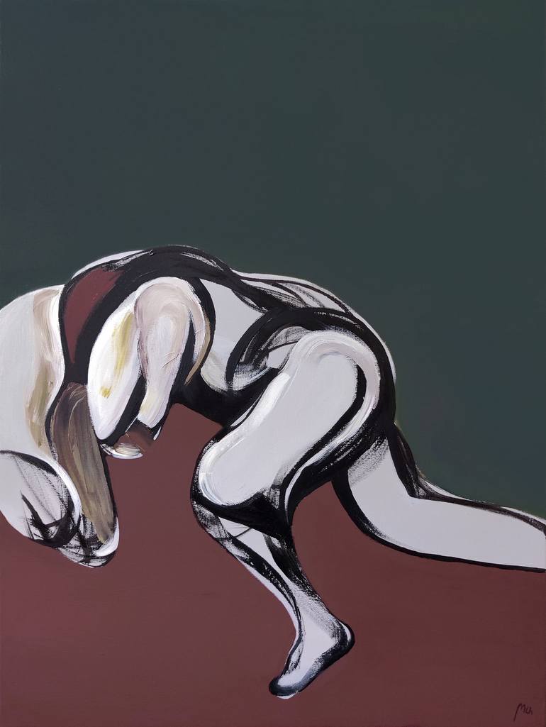 Original Abstract Expressionism Nude Paintings by Malwina Chabocka