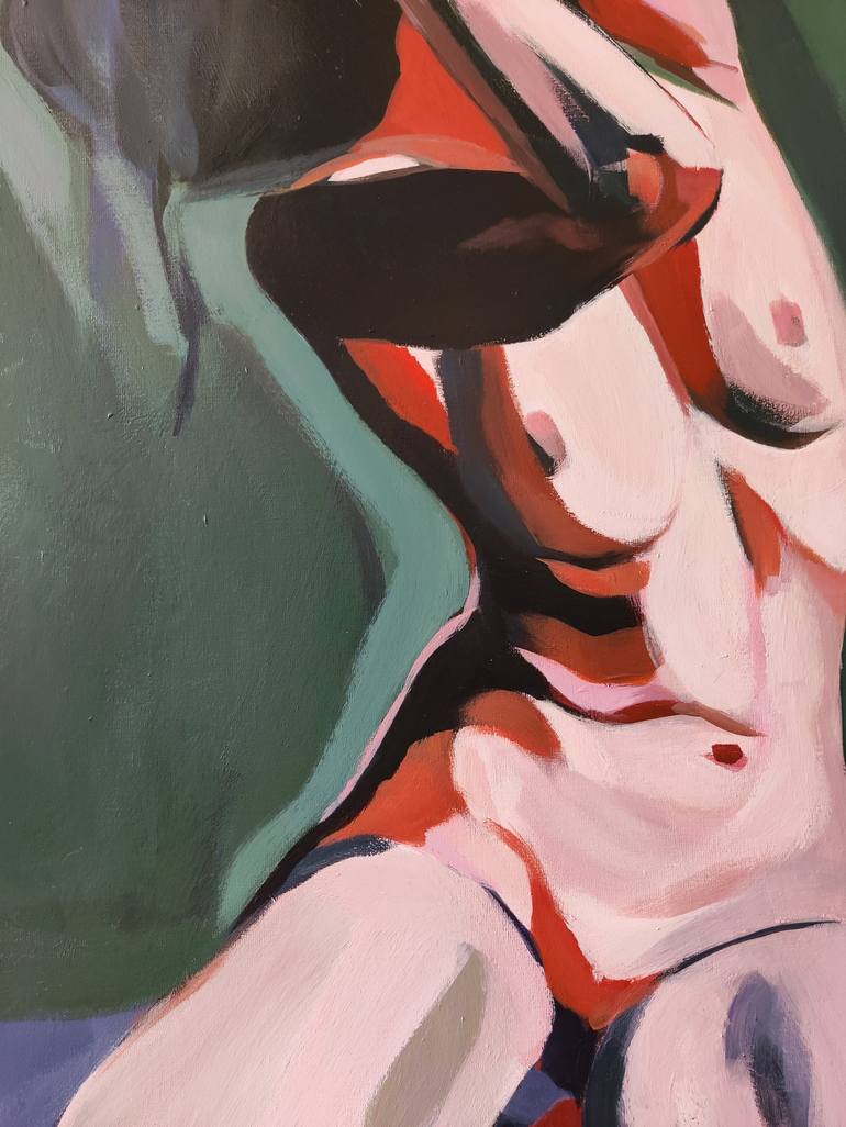 Original Figurative Nude Painting by Malwina Chabocka