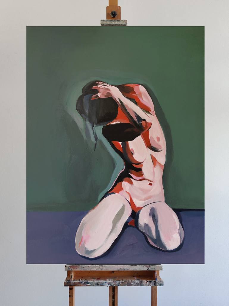 Original Figurative Nude Painting by Malwina Chabocka