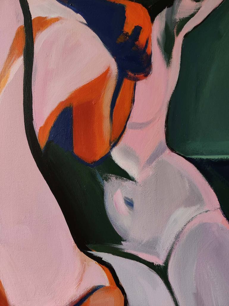 Original Expressionism Nude Painting by Malwina Chabocka