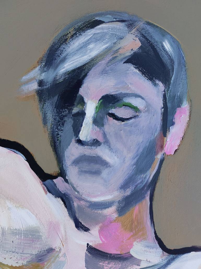 Original Expressionism Erotic Painting by Malwina Chabocka