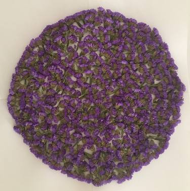 Purple field, flowers on paper, 51cmx51cm , 2020. thumb