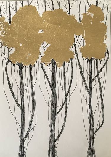 gold top , ink and gold leaf on paper, 30x20 cm, 2021 thumb