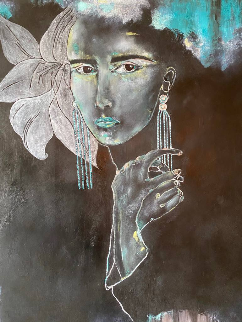 Original Illustration People Painting by Mishel Schwartz