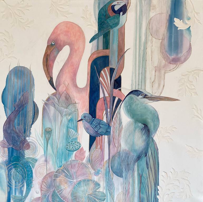 Print of Art Deco Nature Paintings by Mishel Schwartz