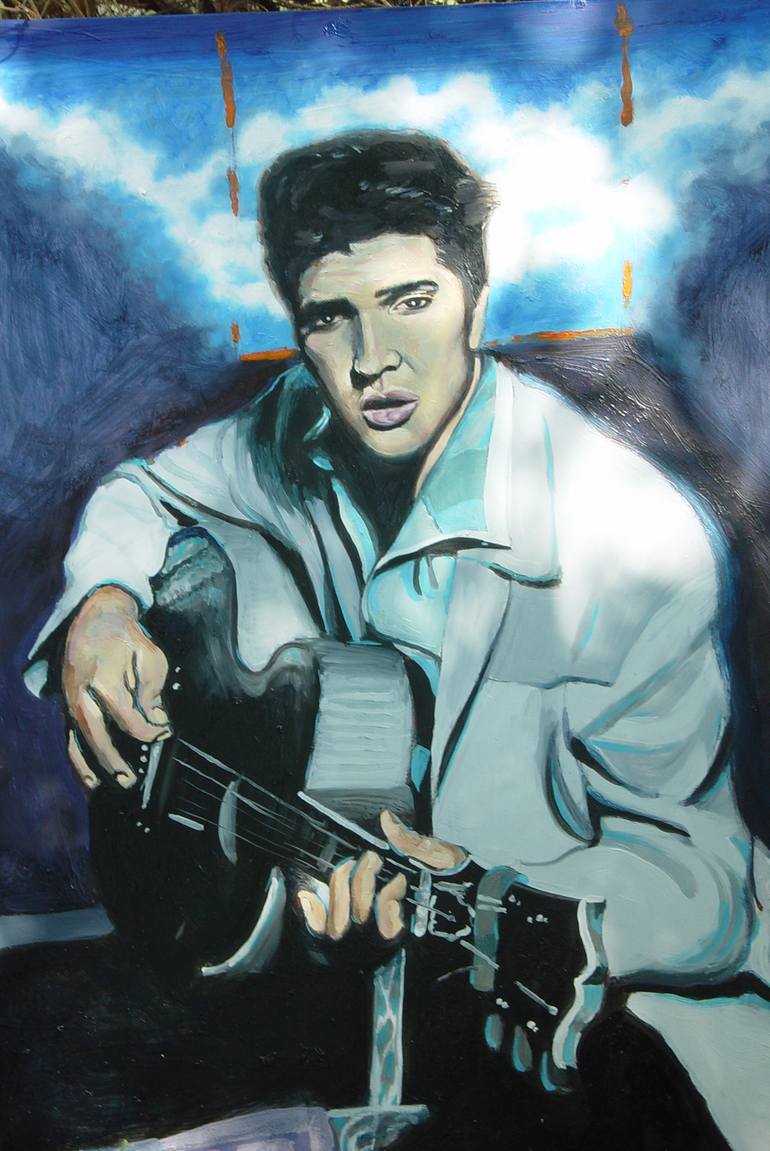 Original Pop CultureCelebrity Painting by John Sibley  Expressionism Art on Iron  ELVIS
