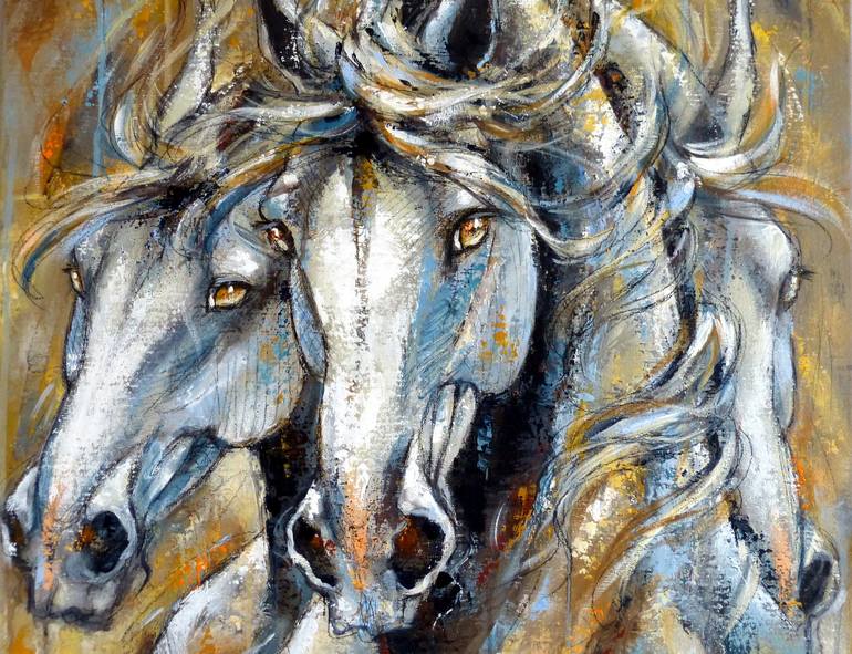 Original Horse Painting by Jeanne Saint Cheron