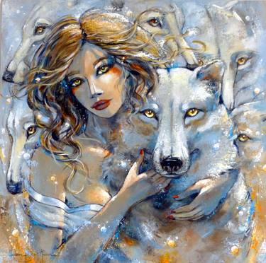 Original Surrealism Animal Paintings by Jeanne Saint Cheron