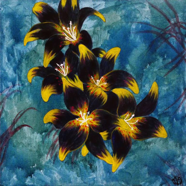 Lillies Painting by Irina Fox | Saatchi Art