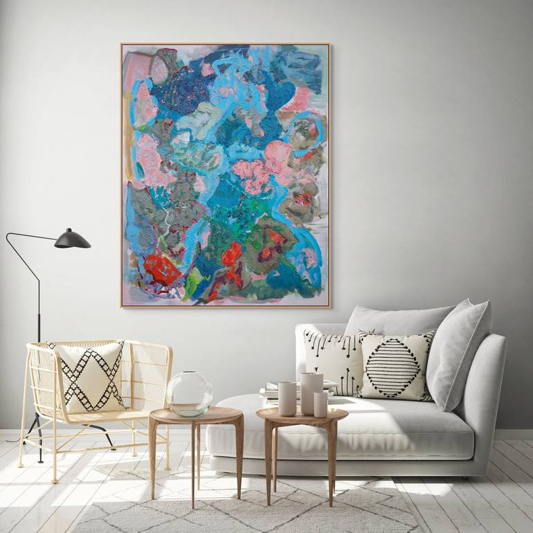 Original Algorithmic Abstract Painting by Cindy Bernier