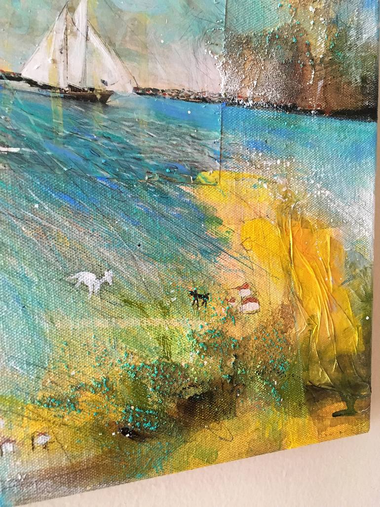 Original Abstract Landscape Collage by Yuko Ueda