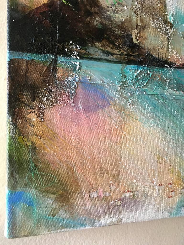 Original Abstract Landscape Collage by Yuko Ueda