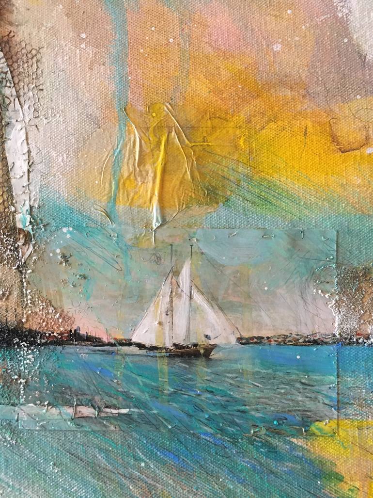 Original Abstract Landscape Collage by Yuko Ueda