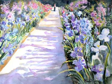 Original Figurative Garden Paintings by Pamela Rogers