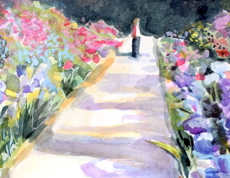 Original Figurative Garden Painting by Pamela Rogers