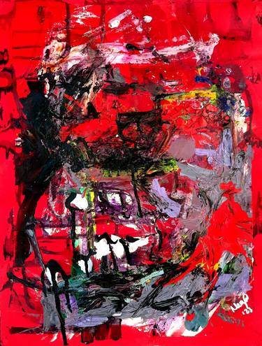 Print of Abstract Expressionism Portrait Paintings by Mengu TARLAKAZAN