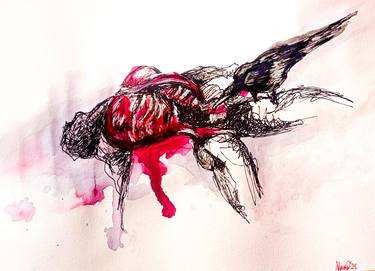 Original Abstract Expressionism Classical Mythology Drawings by Mengu Tarlakazan