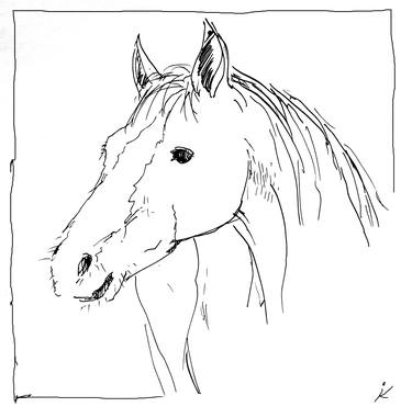 Original Fine Art Horse Drawings by Igor Kogan