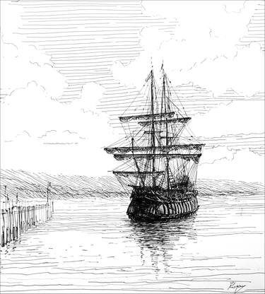 Print of Boat Drawings by Igor Kogan