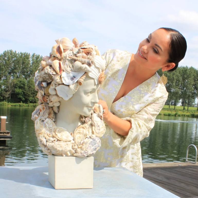 Original Art Deco Nature Sculpture by Diana Scherpenisse