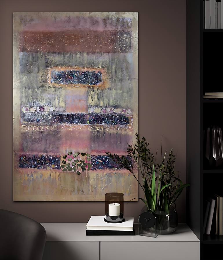 Original Abstract Expressionism Christmas Mixed Media by Diana Scherpenisse